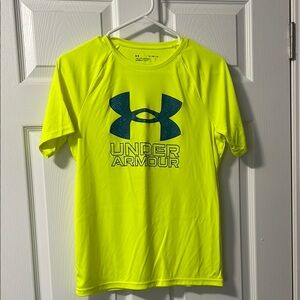 Like New Under Armour Kids Neon Yellow Shirt, Size YL